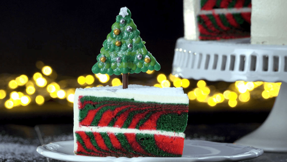 Christmas Zebra Cake