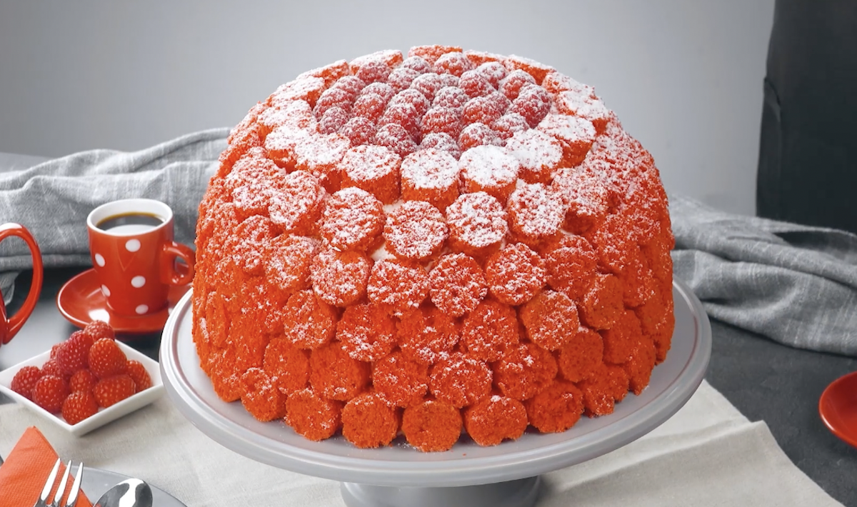 Raspberry Dome Cake