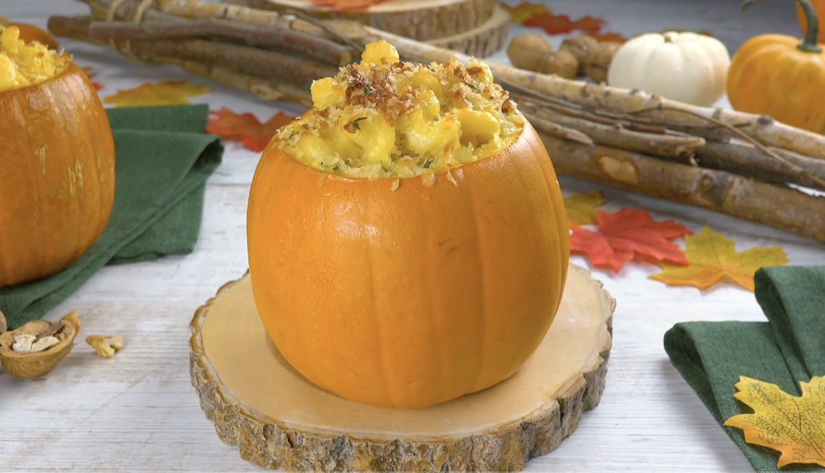 Stuffed Pumpkin Bowls: Cheese Fondue And Mac & Cheese