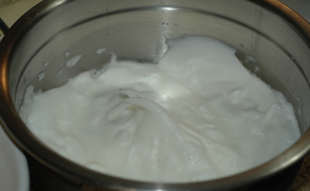 Stiffly beaten egg whites