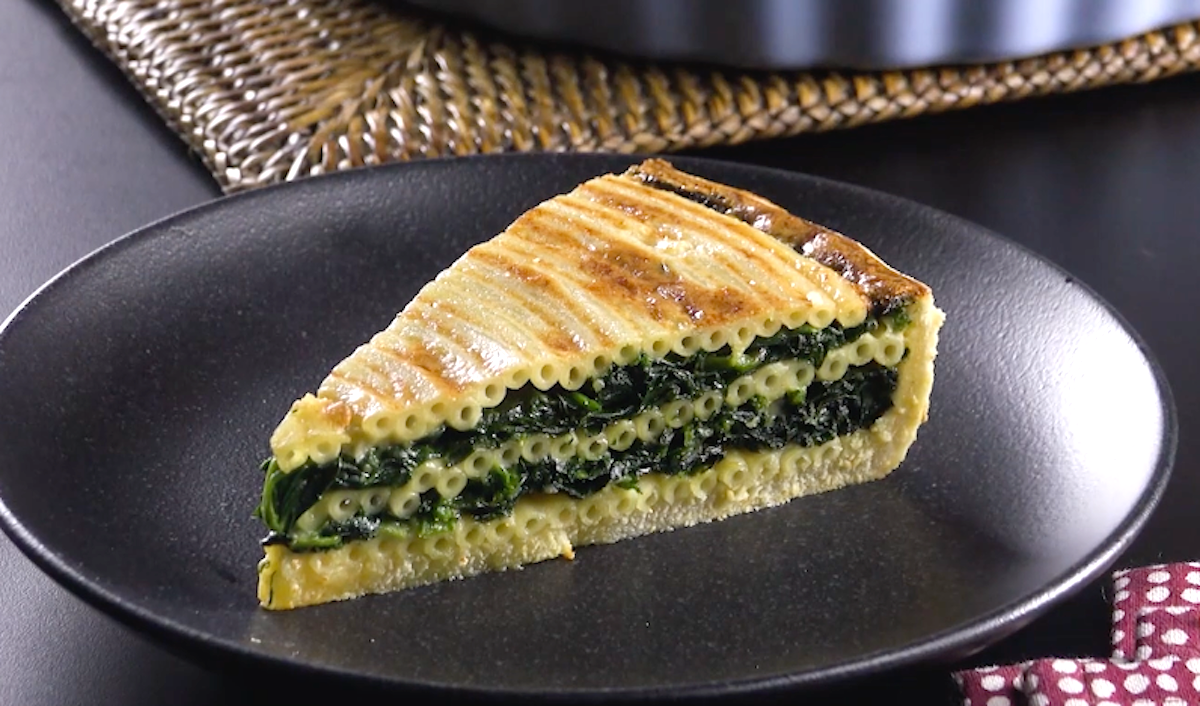 Macaroni, Spinach & Gorgonzola Tart