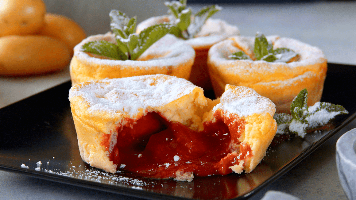 Potato Strawberry Soufflés