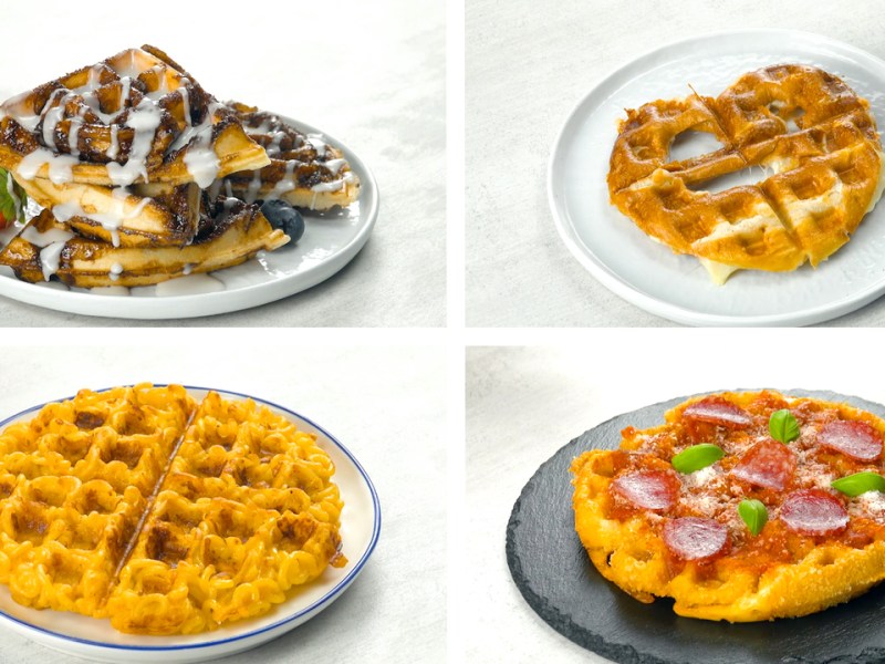 4 Simply Genius Waffle Iron Recipes: Mozzarella Stick Pizza Waffles