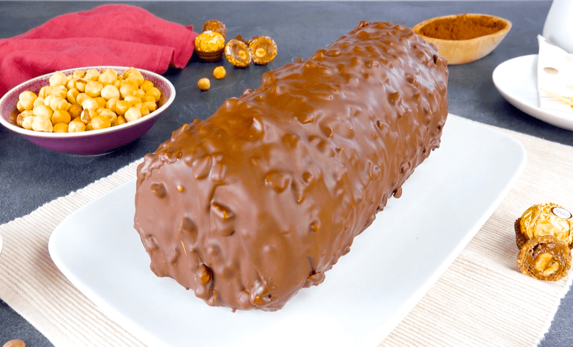 Ferrero Rocher Ice Cream Log