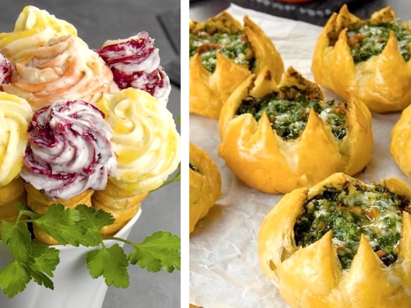 4 Sweet And Savory Puff Pastry Flowers