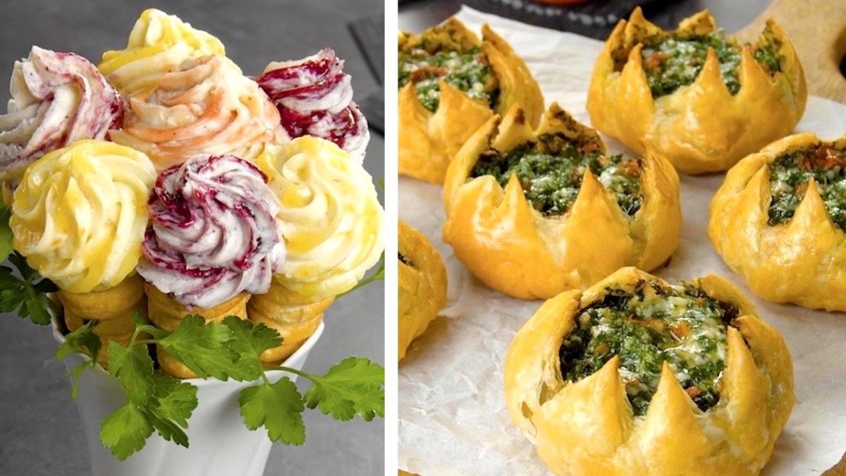 4 Sweet And Savory Puff Pastry Flowers