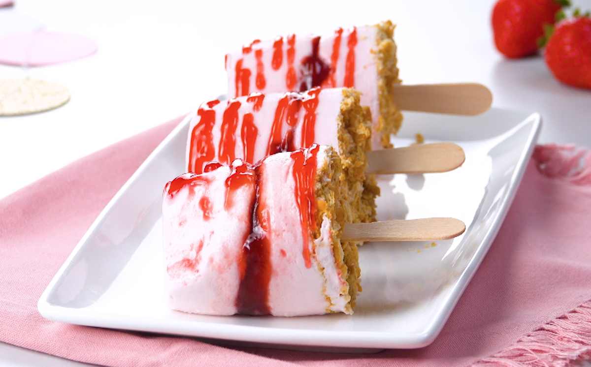 Strawberry Yogurt Popsicles