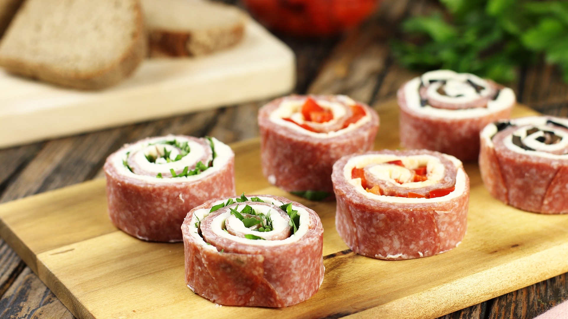 Salami Cream Cheese Rolls