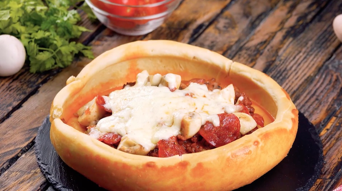 Salami Mushroom Pizza Bowl