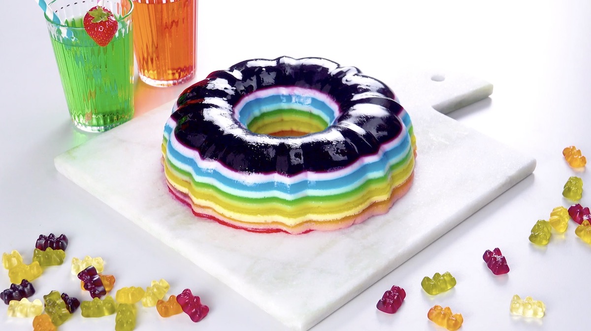 Rainbow Jello Cake