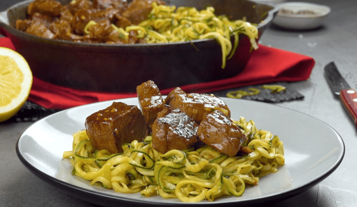 Lemon Garlic Steak Bites & Zoodles