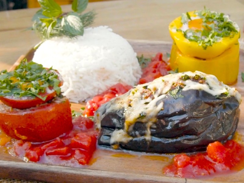 3 Sisters Dolma Recipe: Stuffed Eggplants