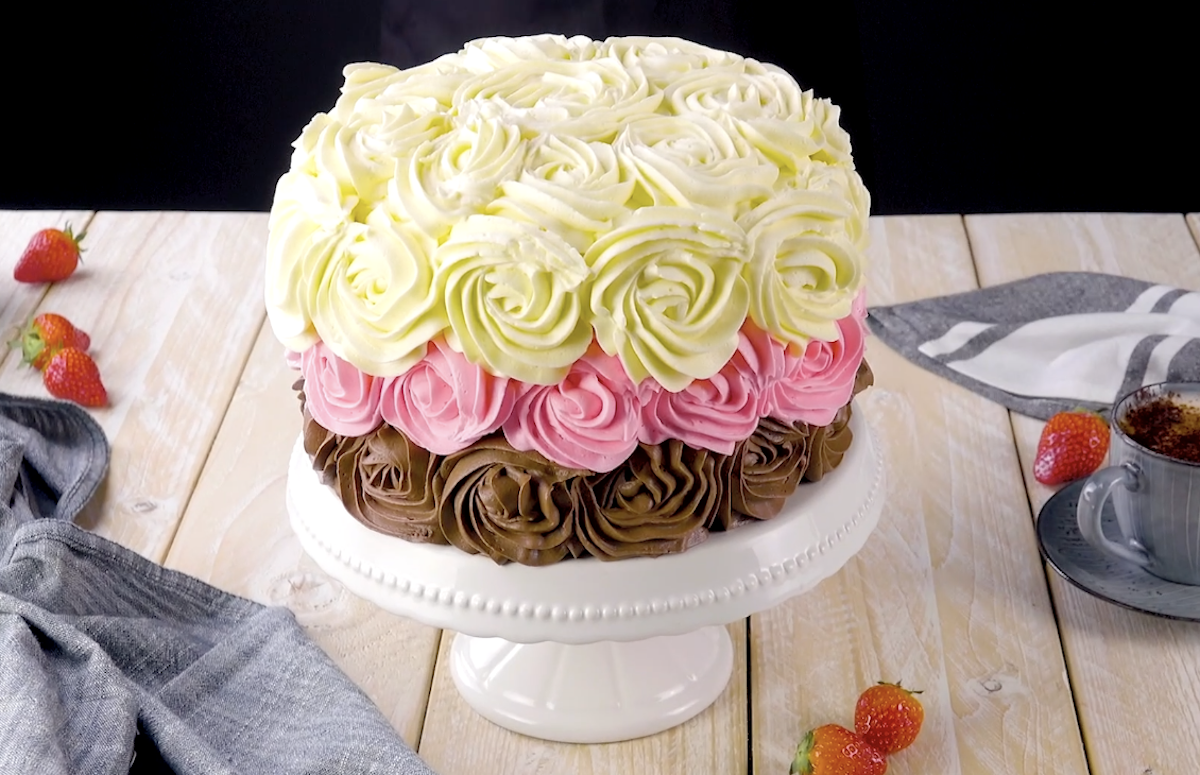 Neapolitan Rose Cake