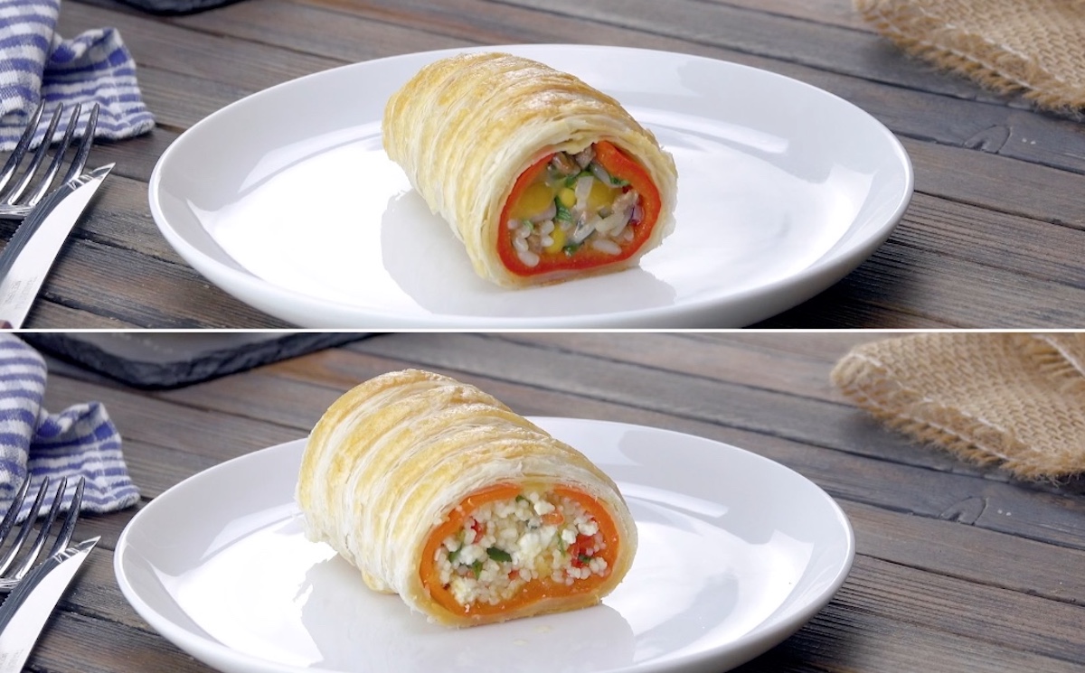 Stuffed Peppers Wrapped In Flaky Puff Pastry