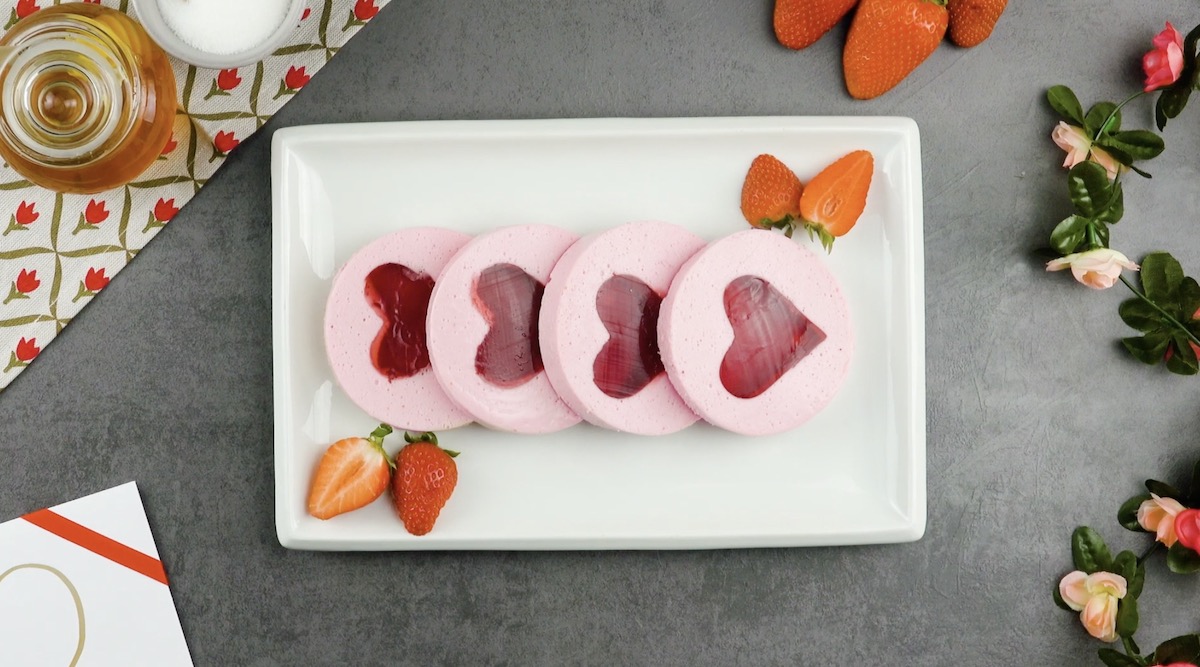 Strawberry Jello Heart Roll