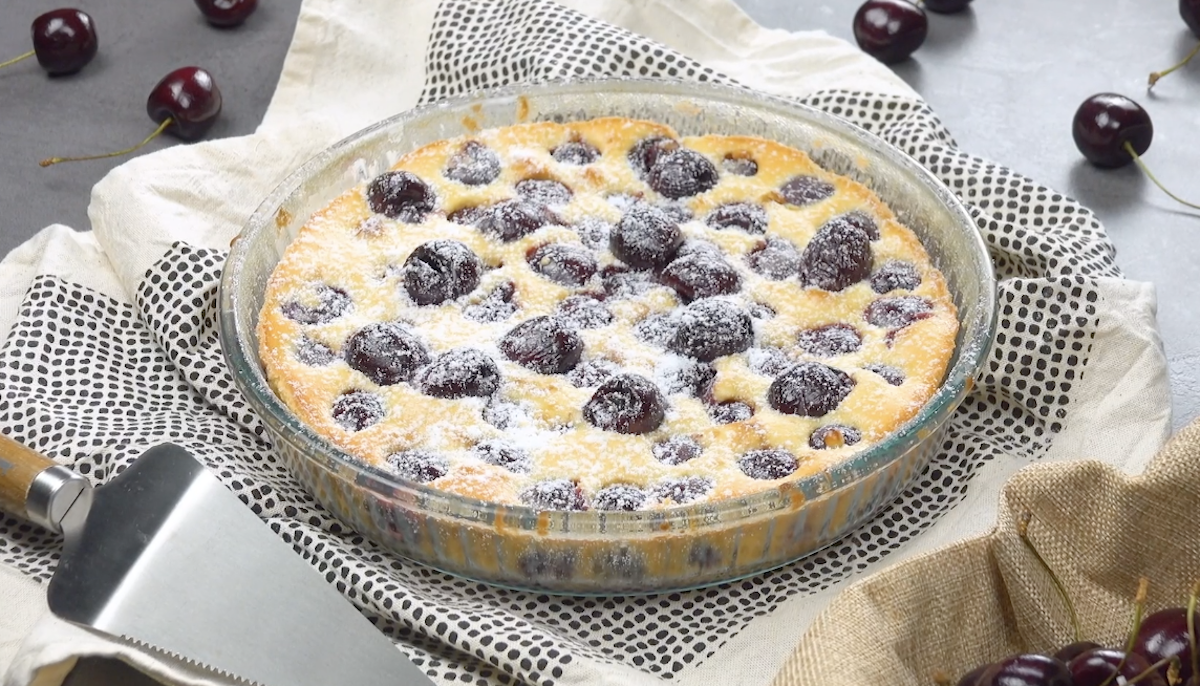 French Black Cherry Clafoutis Cake