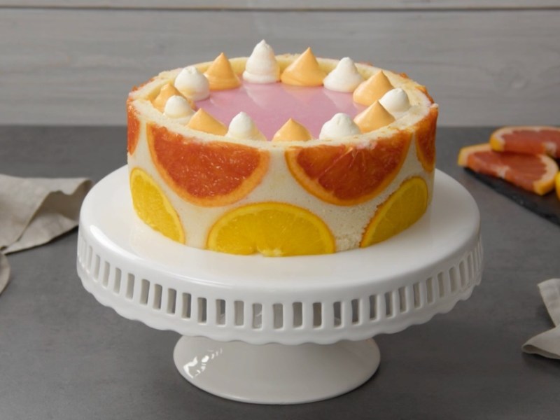 Orange And Grapefruit Cheesecake Cream Cake