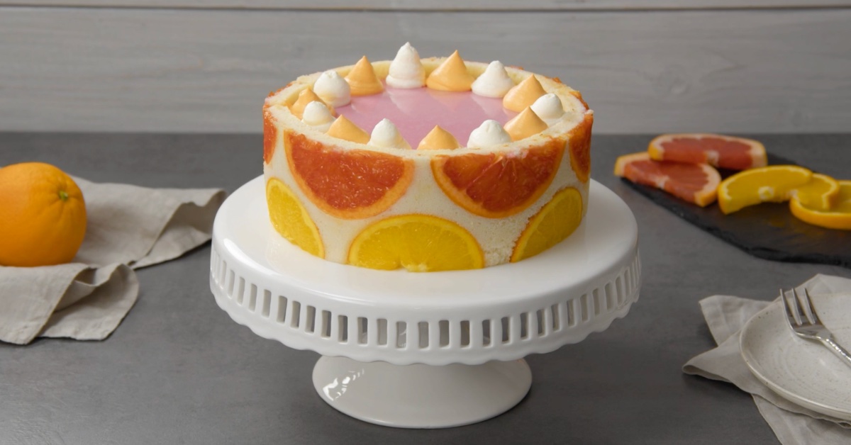 Orange And Grapefruit Cheesecake Cream Cake