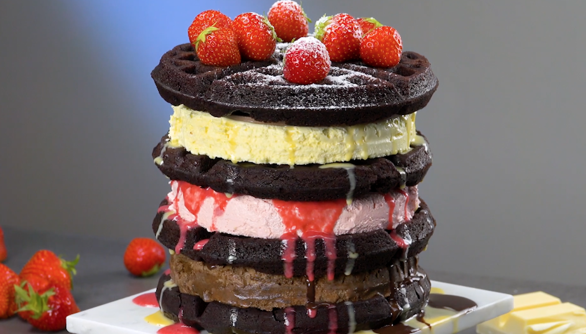 Ice Cream Waffle Cake