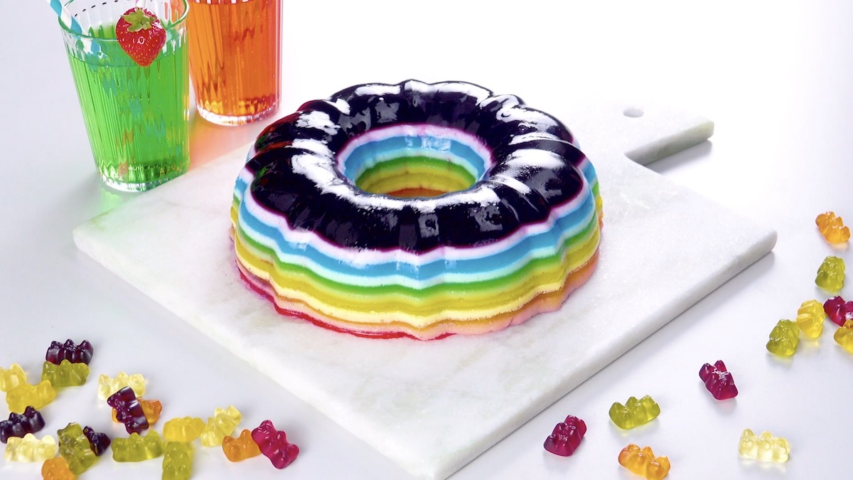 Rainbow Jello Cake