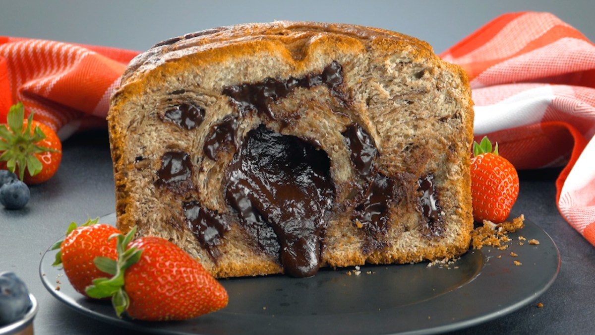 Chocolate Babka Cake With Chopped Hazelnuts