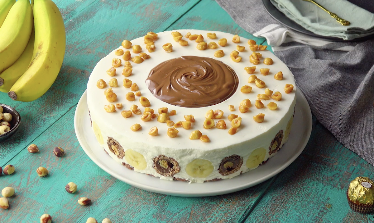 Banana Hazelnut Cream Cake