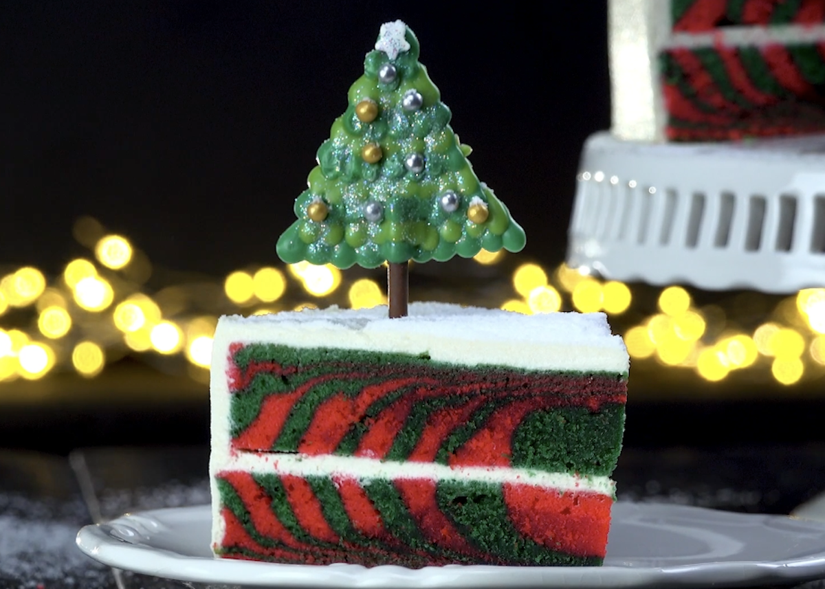 Zebra Christmas Cake